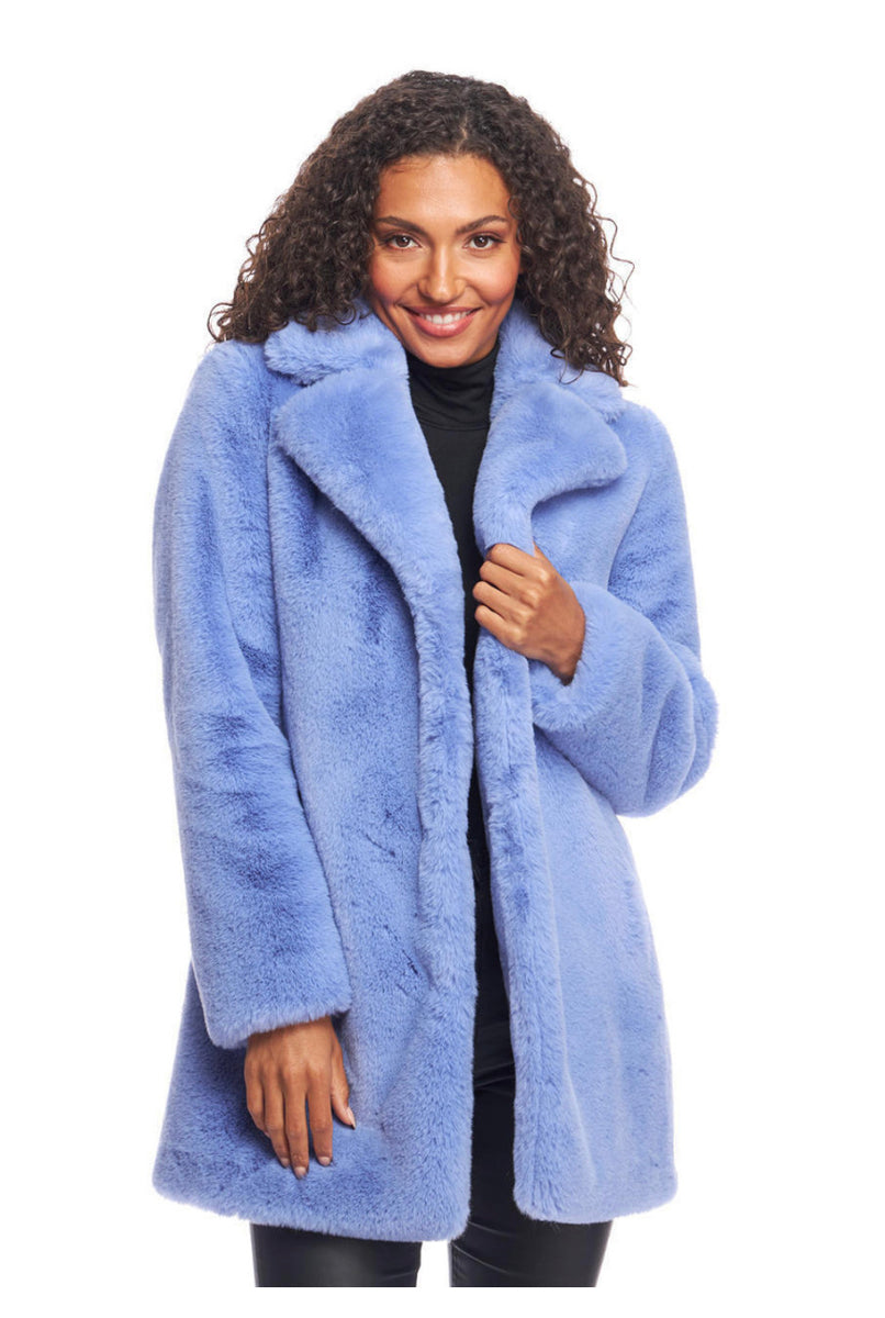Periwinkle Faux Fur Le Mink Jacket – Honeysuckle Rose Boutique