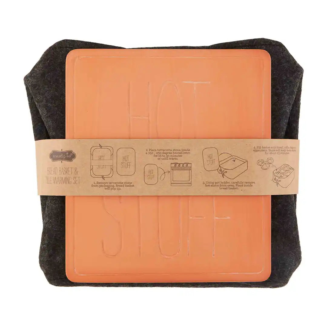 Bread Basket & Warming Tile Set Honeysuckle Rose Boutique