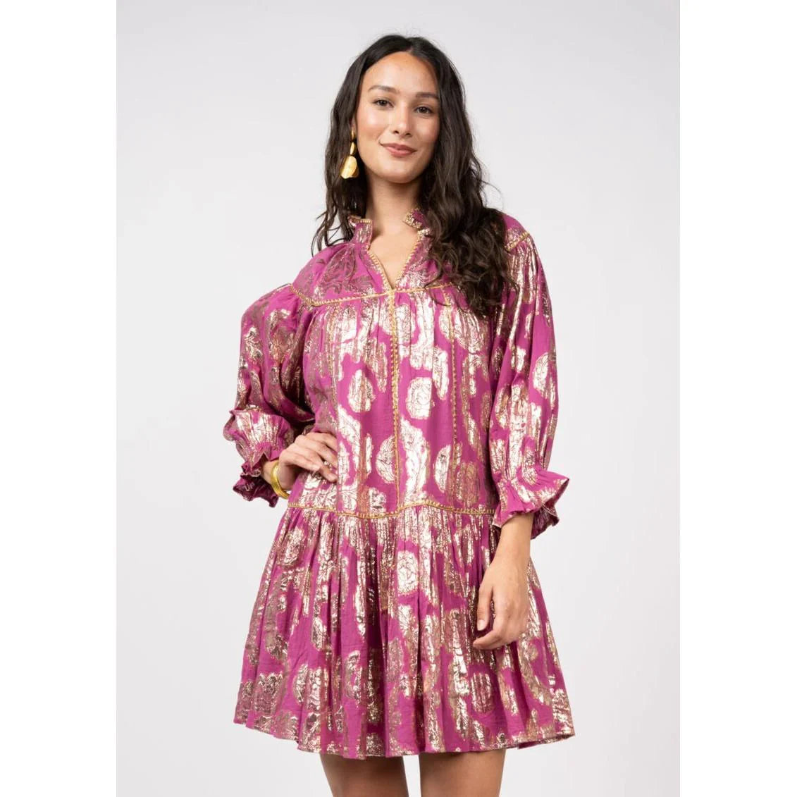 metallic swing dress Lilly Pulitzer Ophelia Metallic Swing Dress In Gold Metallic Foil Tails Of The Sea Engineered Dress