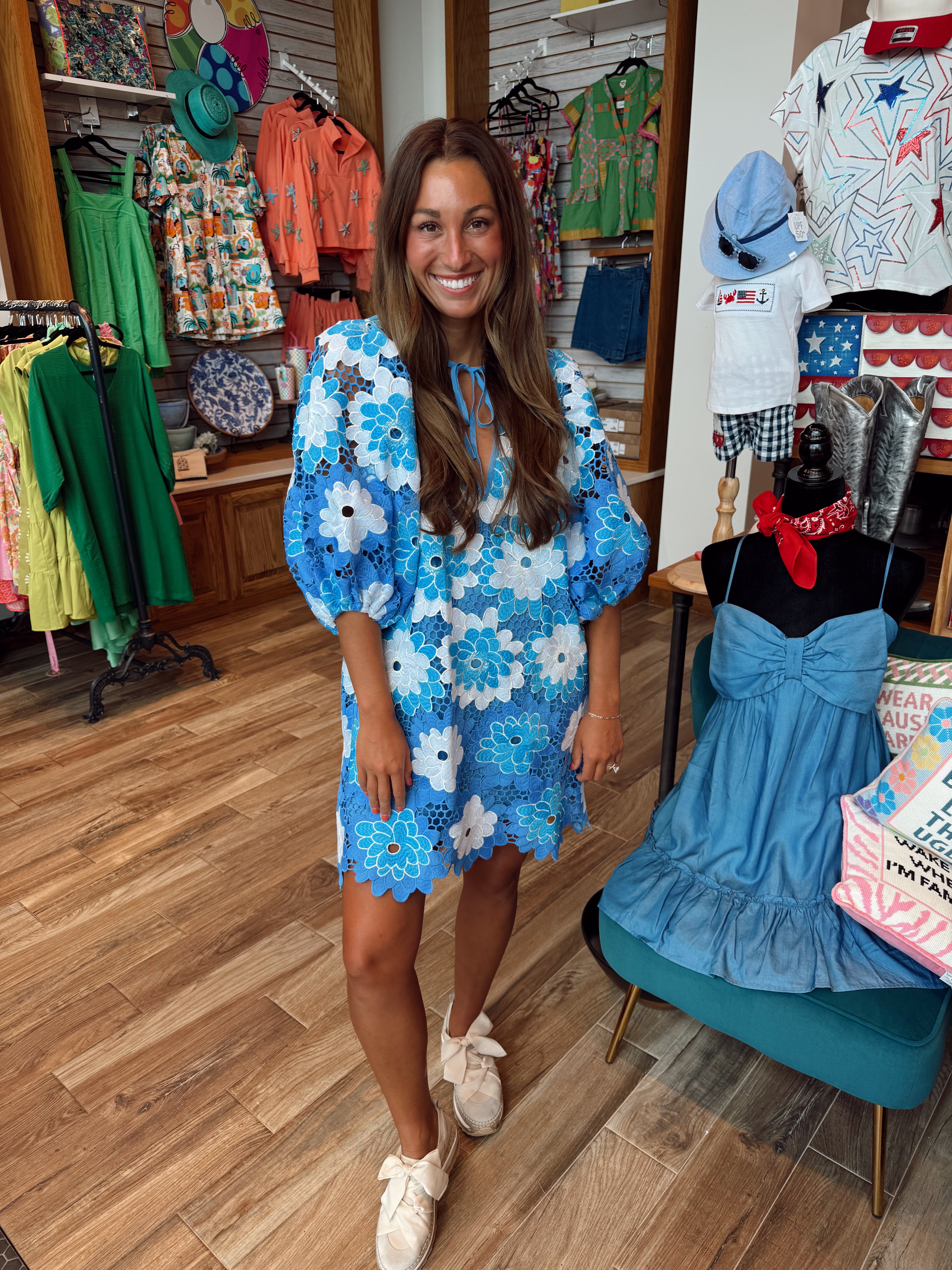 Deb Blue Bonnet Mini Dress XS Deb Blue Bonnet Mini Dress XS