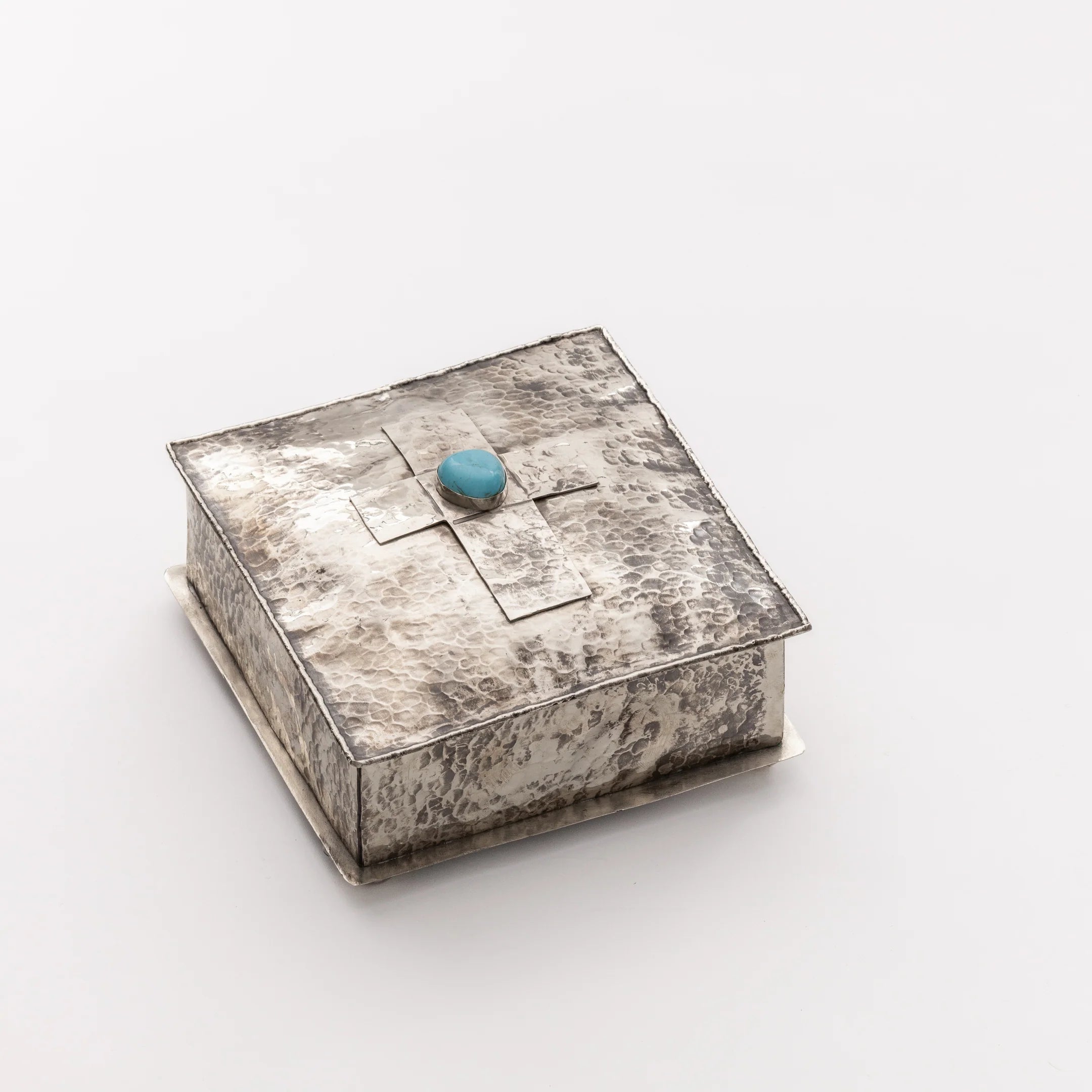 6x6 Silver Box with Dimples and Cross