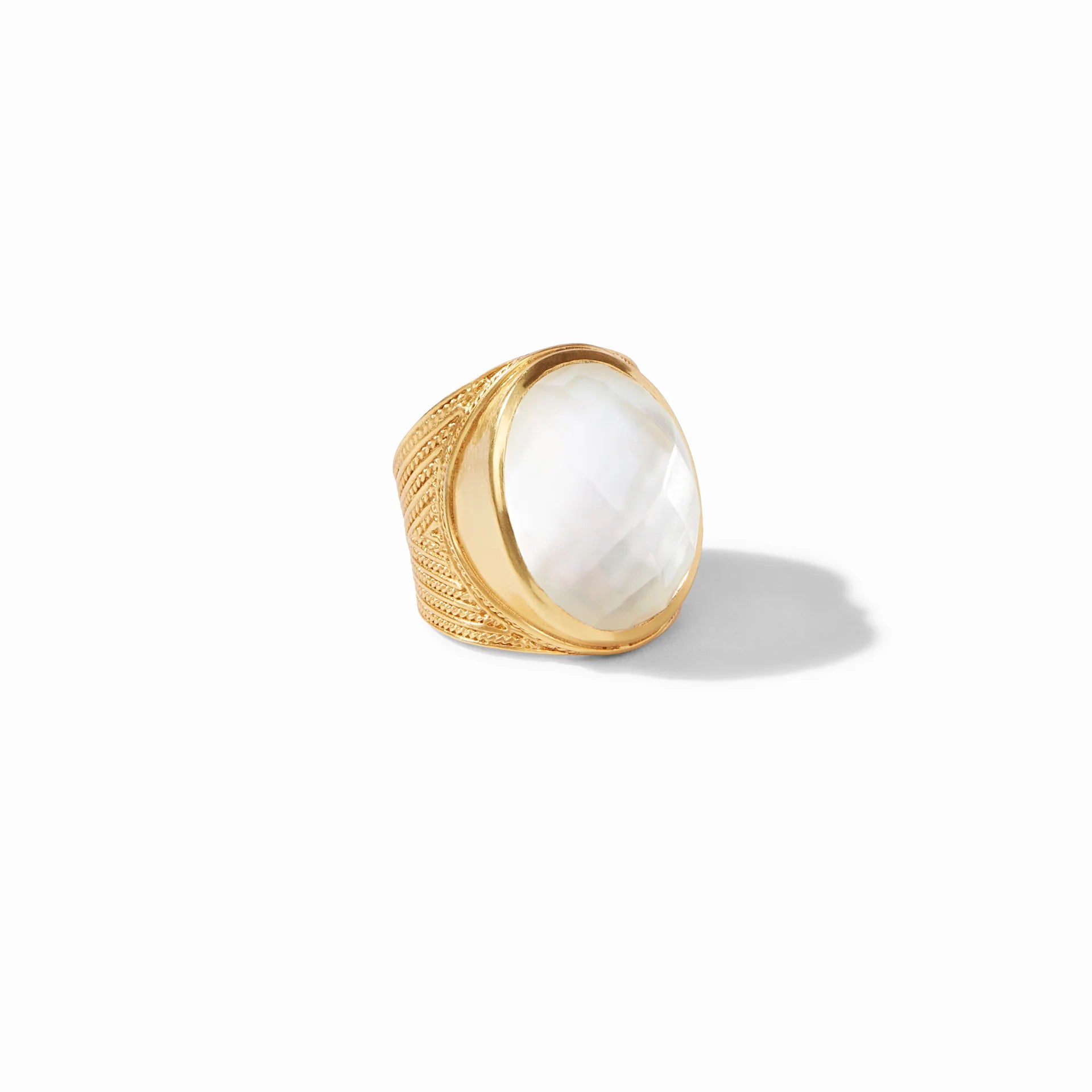 Verona Gold Statement Ring - Iridescent Clear Crystal