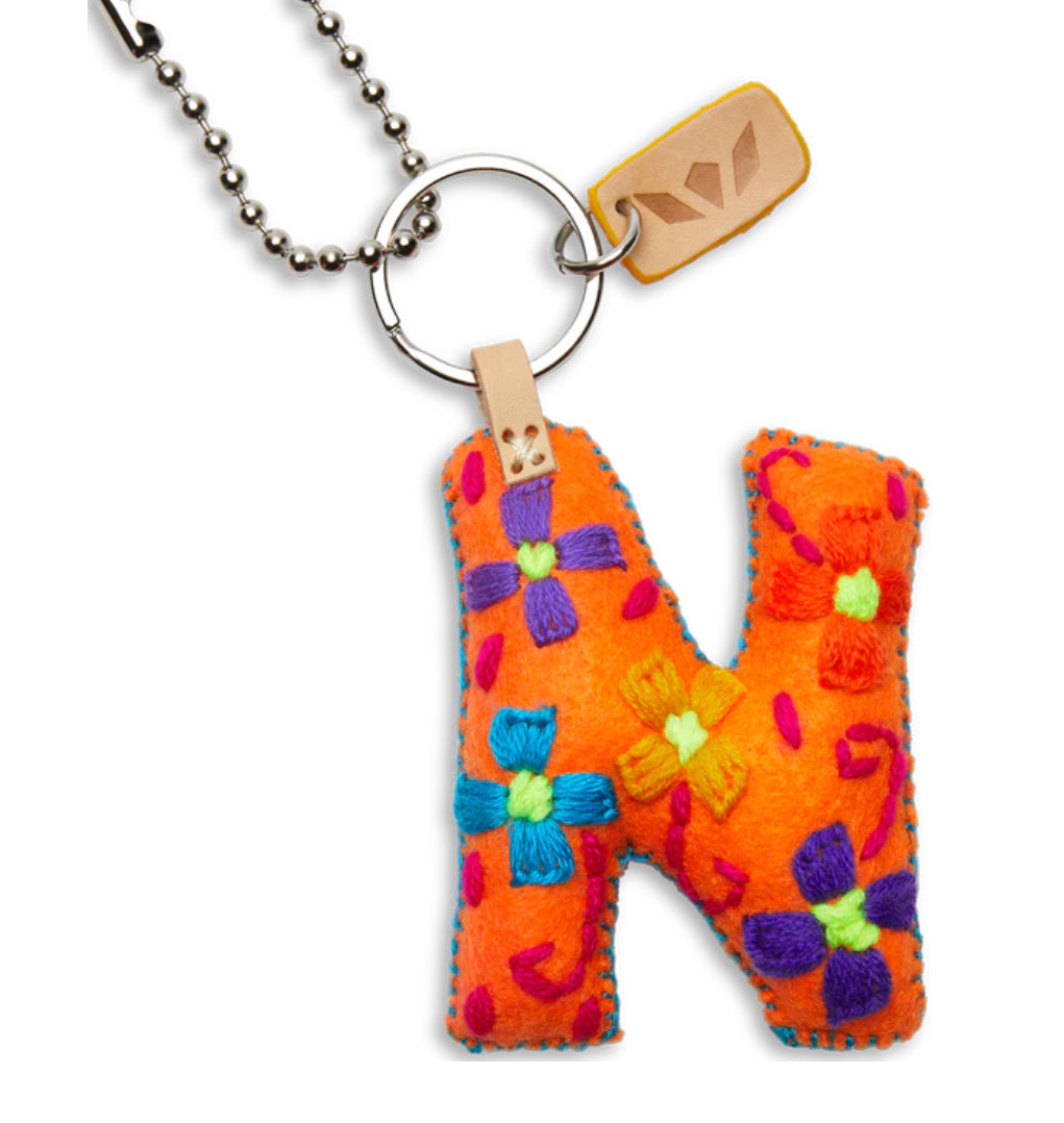 CHAWIN Initial N Letter Charms, Alphabet Charms Rose Gold