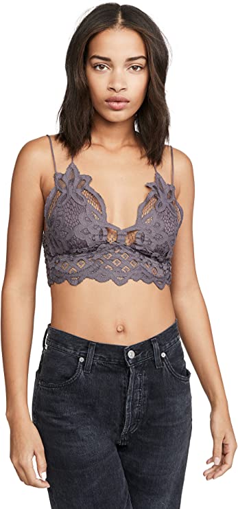 Free People Fp One Adella Bralette Lace Double Strap Blue Smocked
