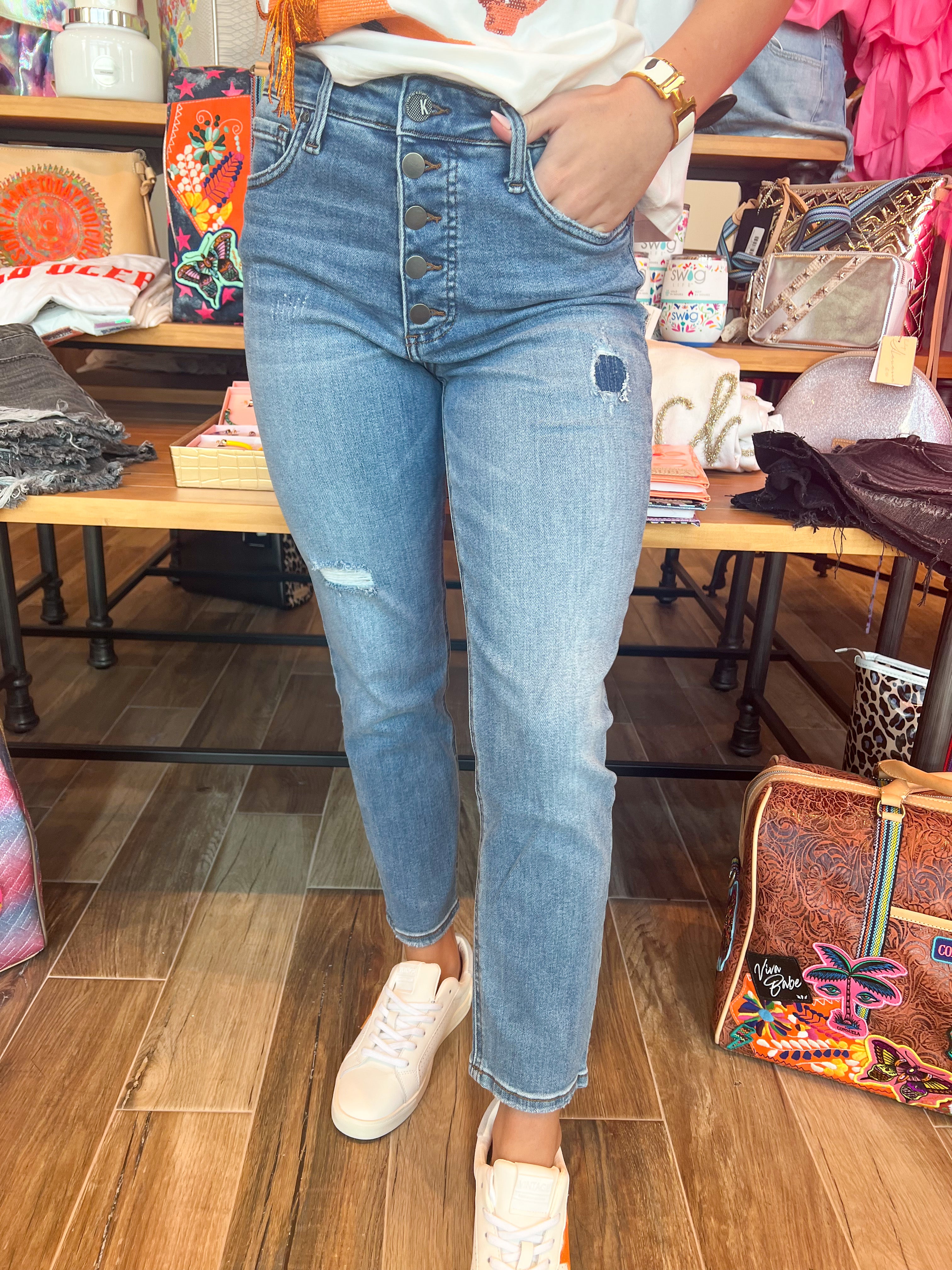 Kut from the Kloth Rachael Rise Ab Fab Boutique Rose Jean – High Honeysuckle Mom - Deserving