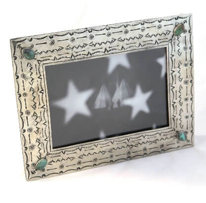 Silver 5x7 frame with Turquoise