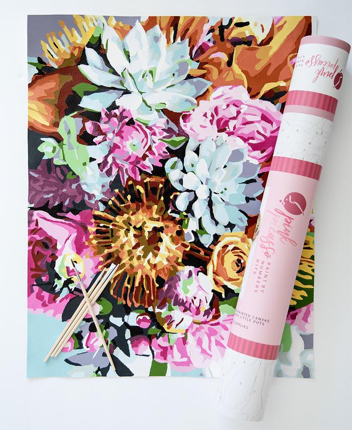 Pink Picasso PAINT BY NUMBERS KIT, Darling Dahlia Flowers, New in